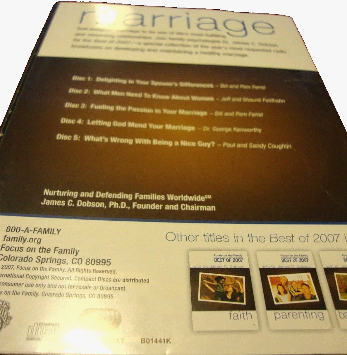 AUDIOBOOK: Focus On The Family Best of 2007 Marriage 5 CD Series God’s Design N7