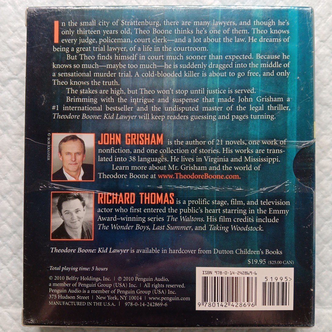 Theodore Boone Kid Lawyer 2010 Audio CD John Grisham 4 CDs Unabridged *Read*