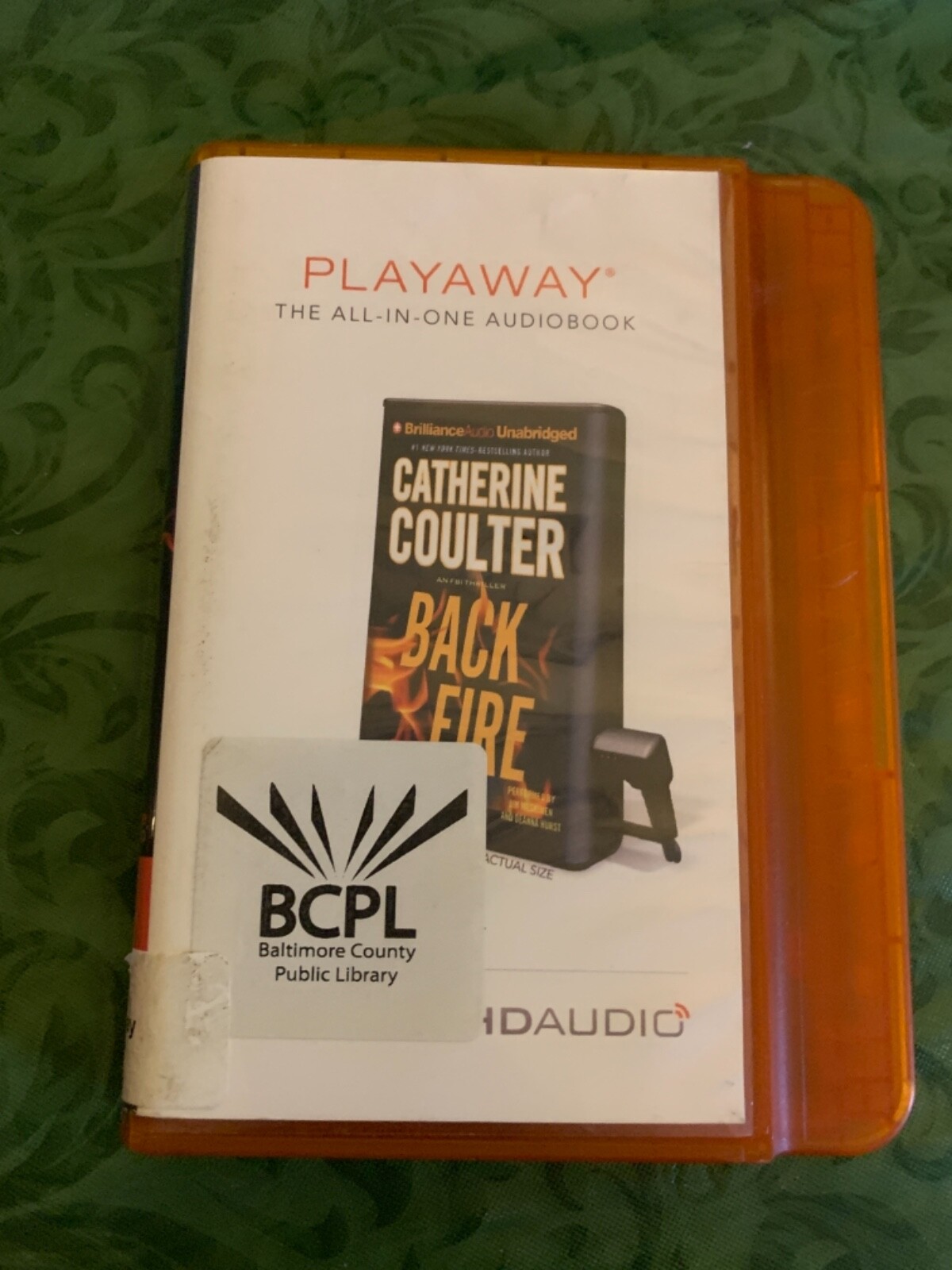 back fire by Catherine Coulter Unabridged PLAYAWAY BOOK shelf198 ~
