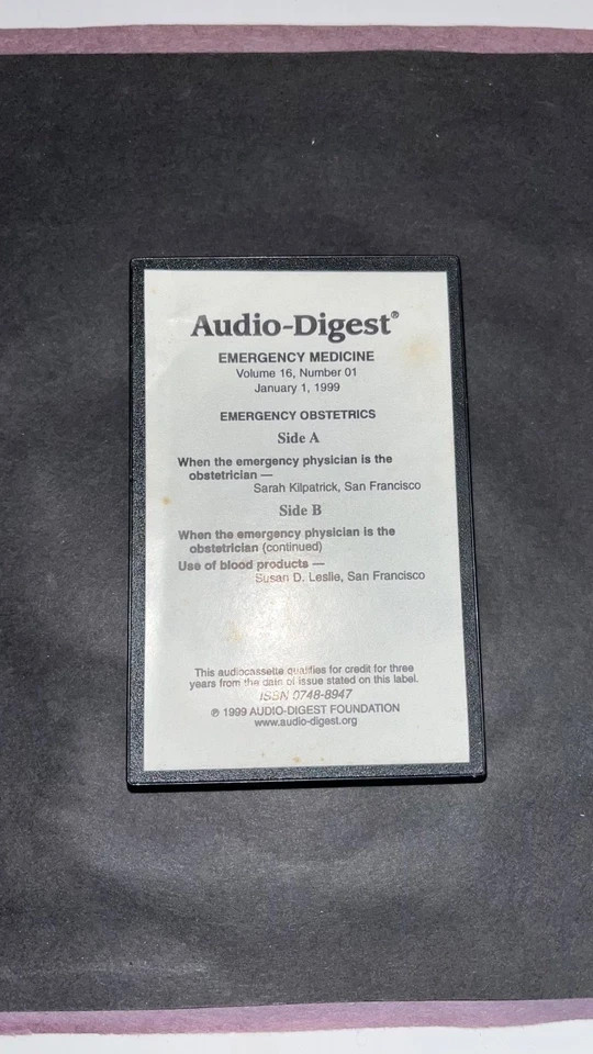 LOT 24 CME Physician Audio Digest Emergency Medicine Cassette Volume 16 1999 VTG