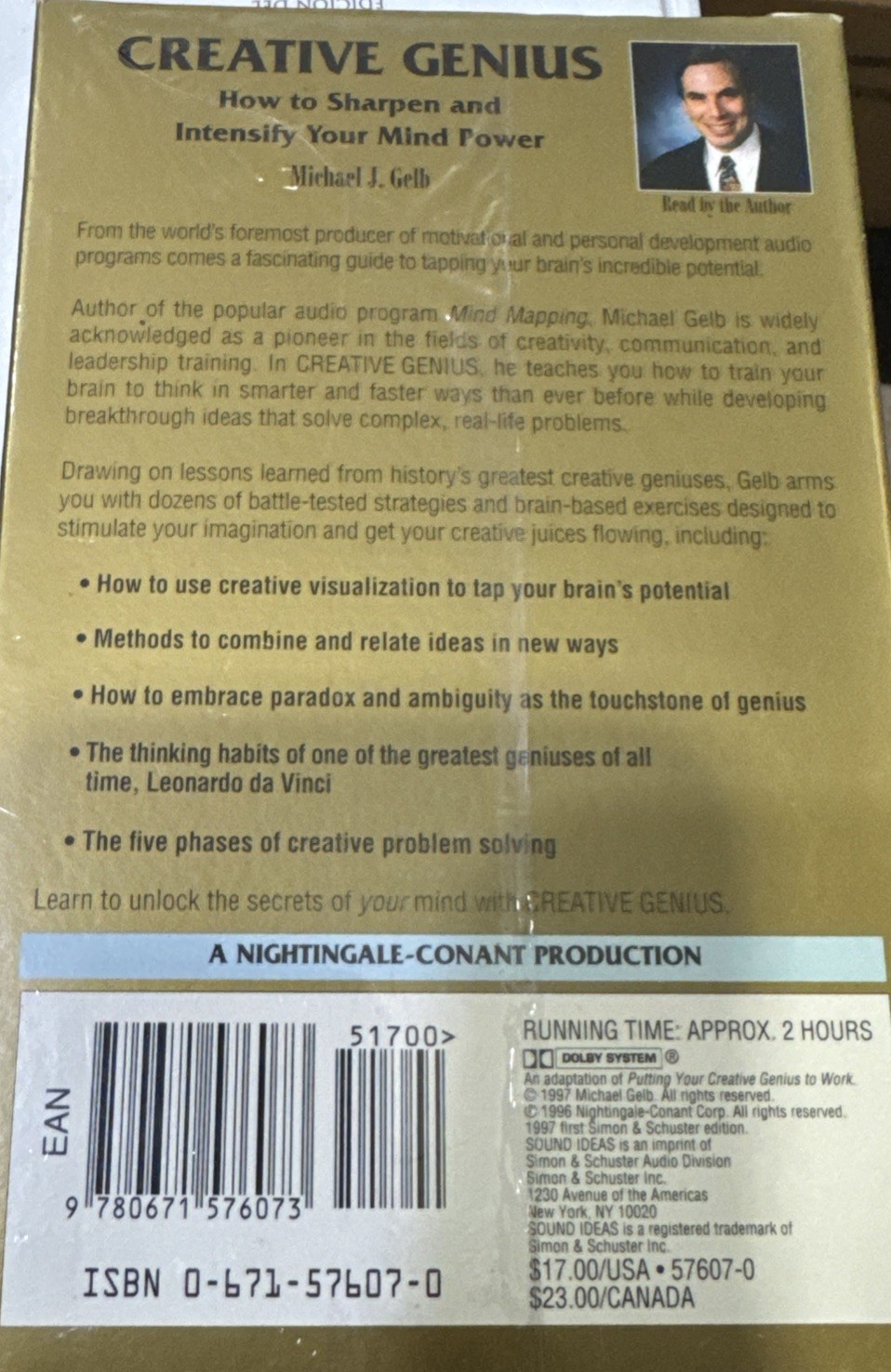 Creative Genius — Michael J. Gelb — Audio Book / 2 Cassette