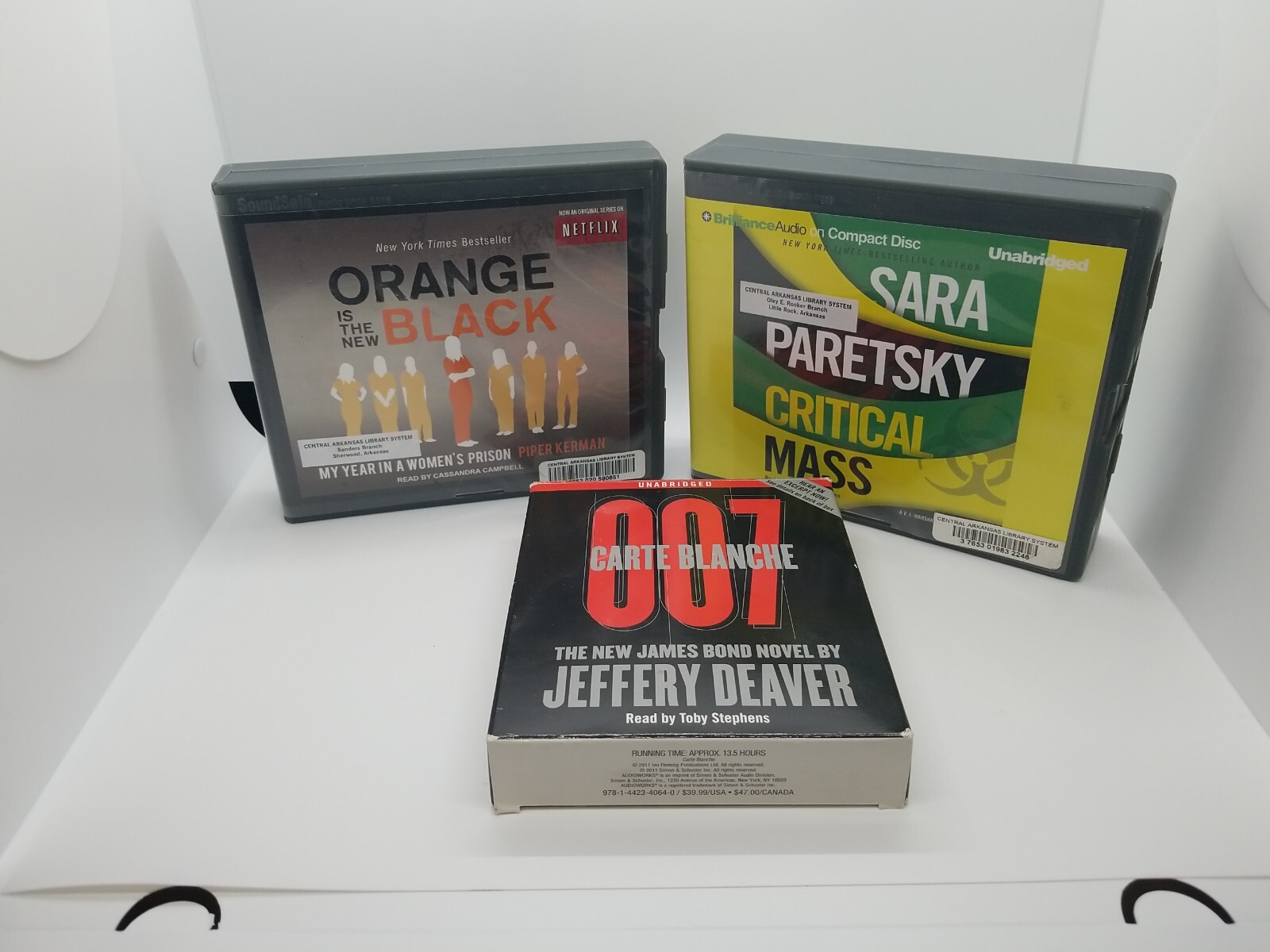 3 Audio Books — Critical Mass by Paretsky, Sara | Orange Is The NEW BLACK | 007