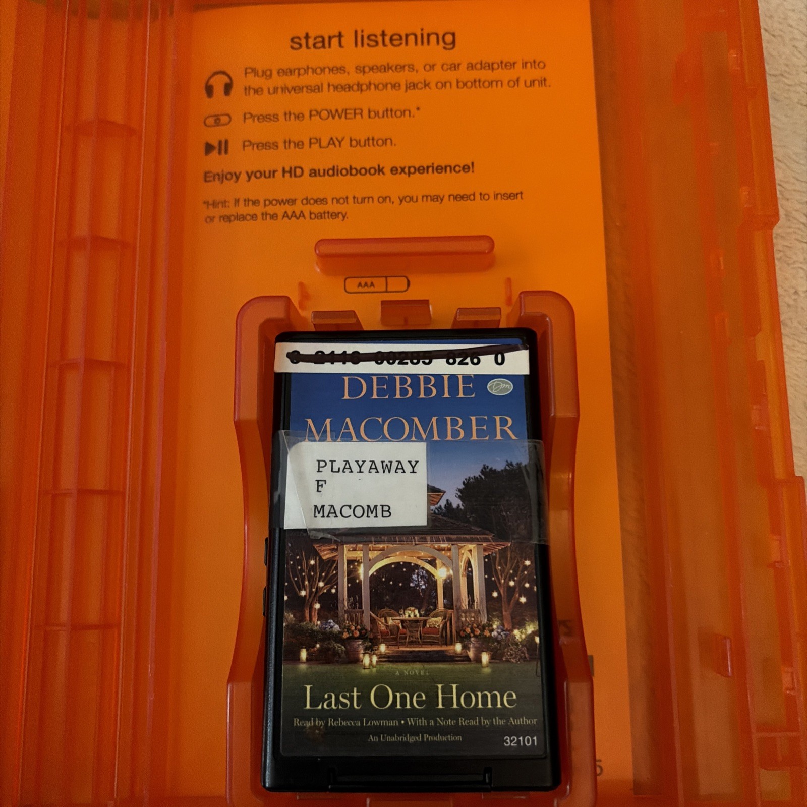 Playaway Audiobook Ex Library — Last One Home By Debbie Macomber