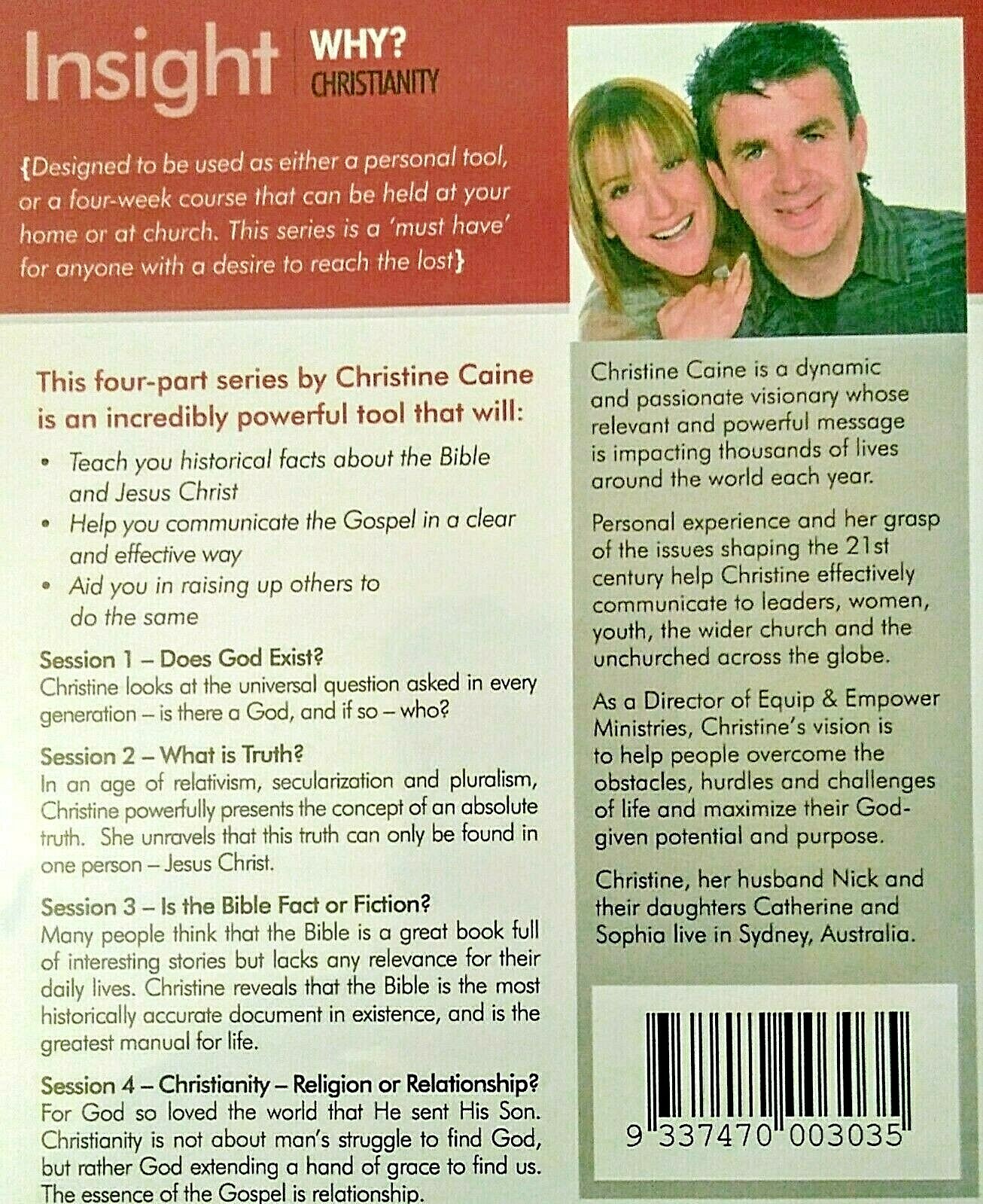 Christine Caine. Insight: Why Christianity. 4 Part Teaching Series. 3 CD’s.