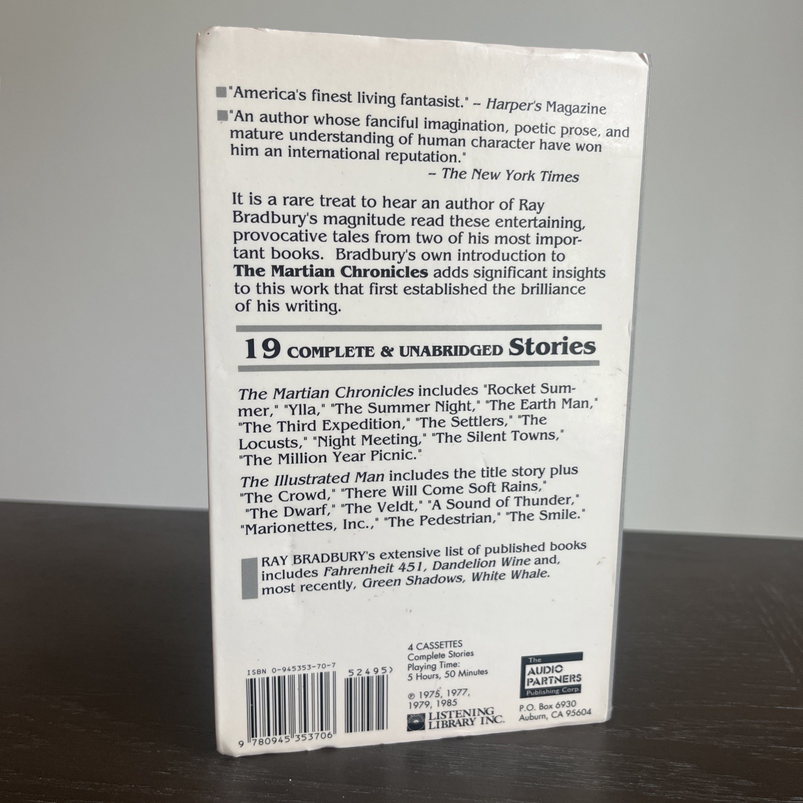 “Ray Bradbury Himself Reads 19 Complete Stories” RARE Cassette Audiobook