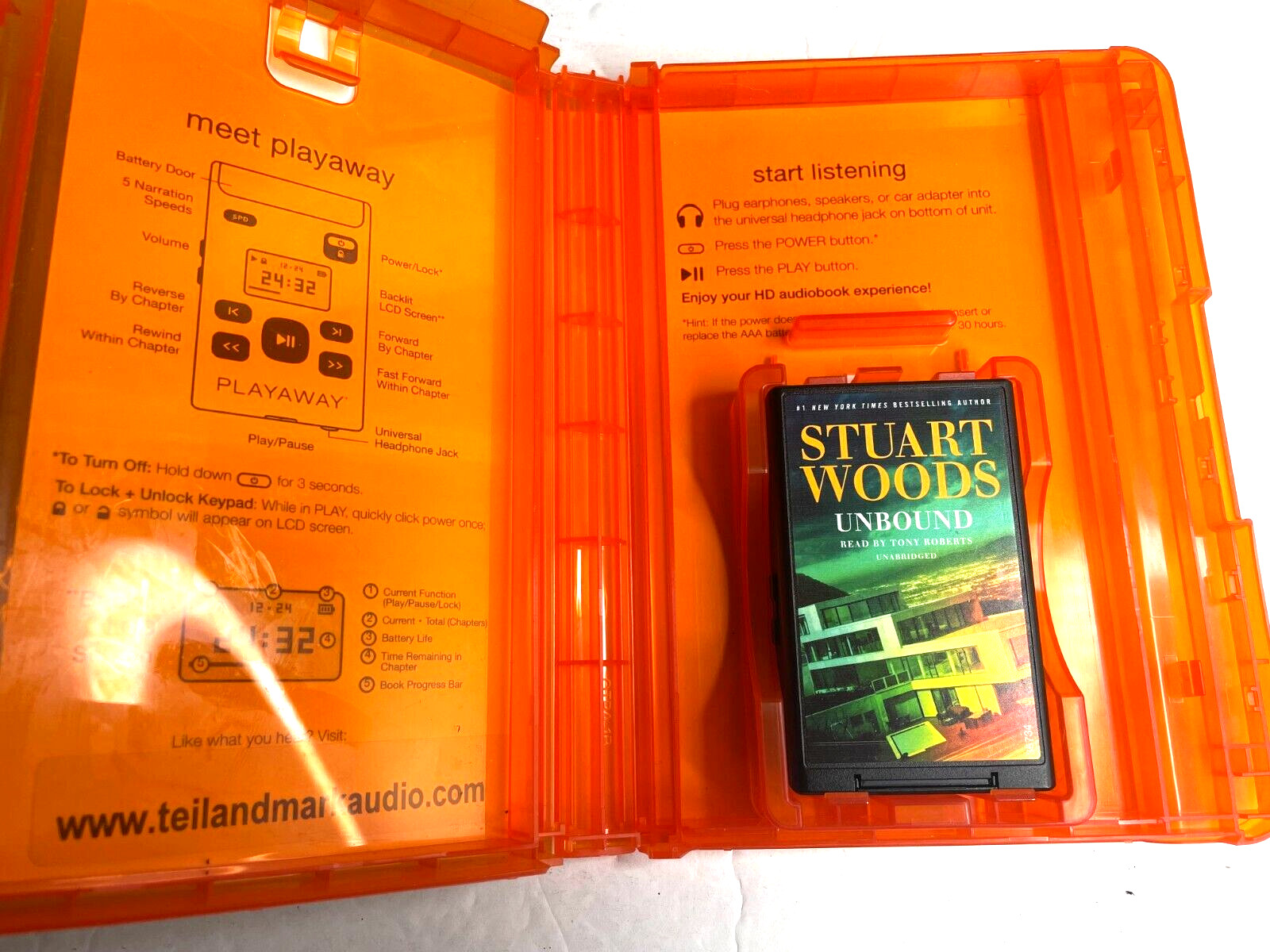 Unbound Stuart Woods Stone Barrington Unabridged Playaway Audiobook