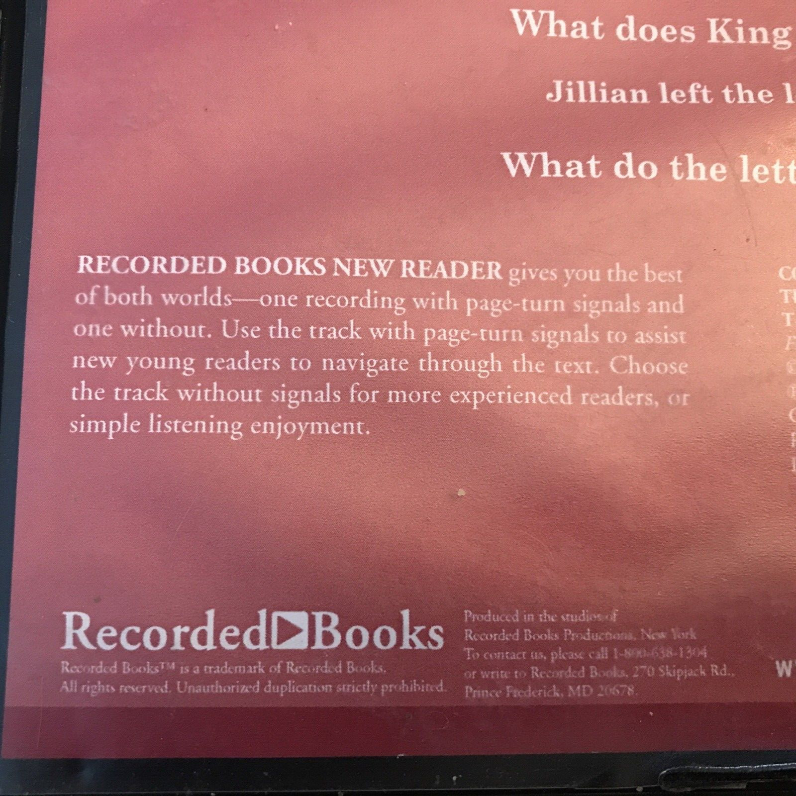 King and Kayla and The Case of The Secret Code/ Audio Book 1 Disc Kids