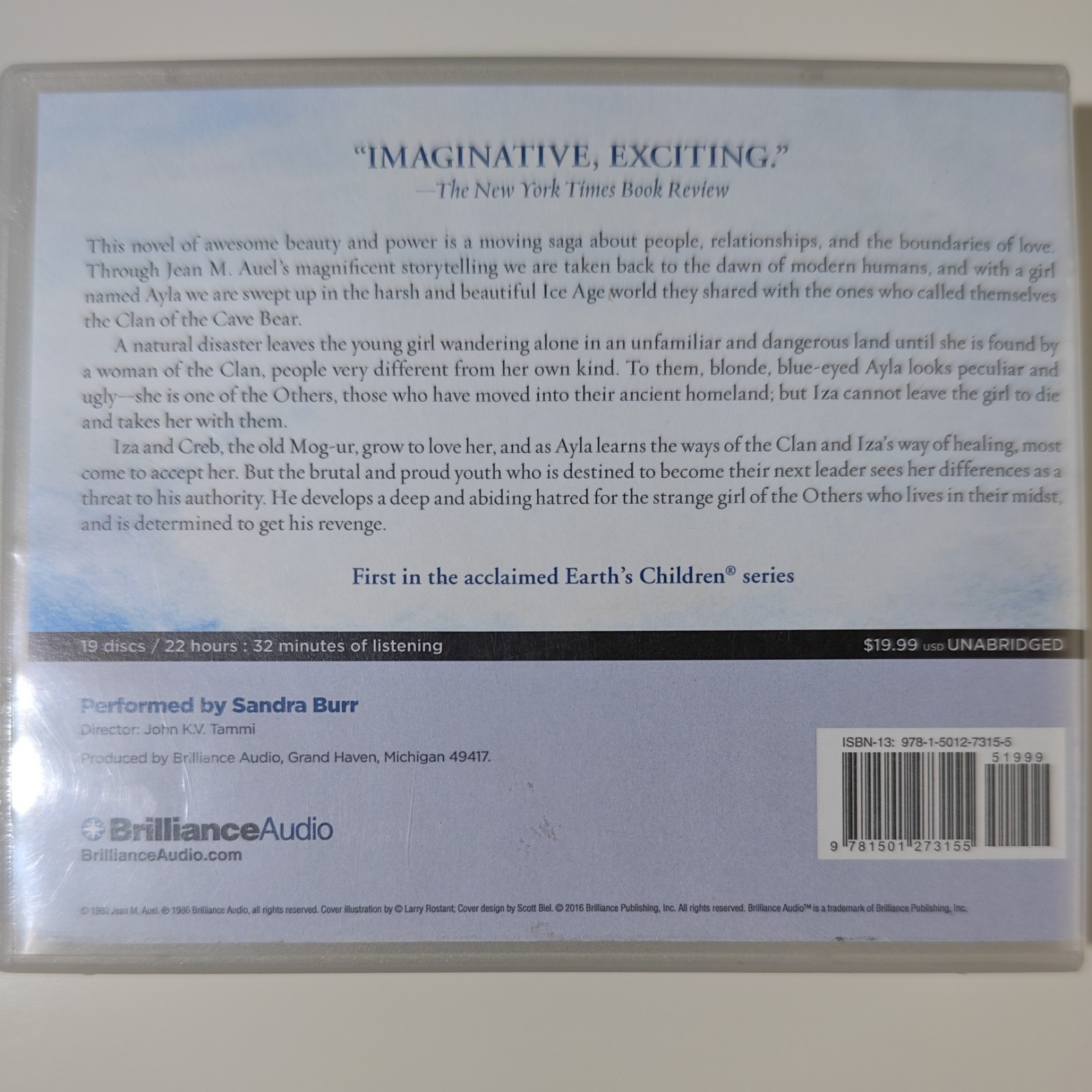 The Clan of the Cave Bear by Jean M. Auel 2016 Compact Disc Unabridged Edition