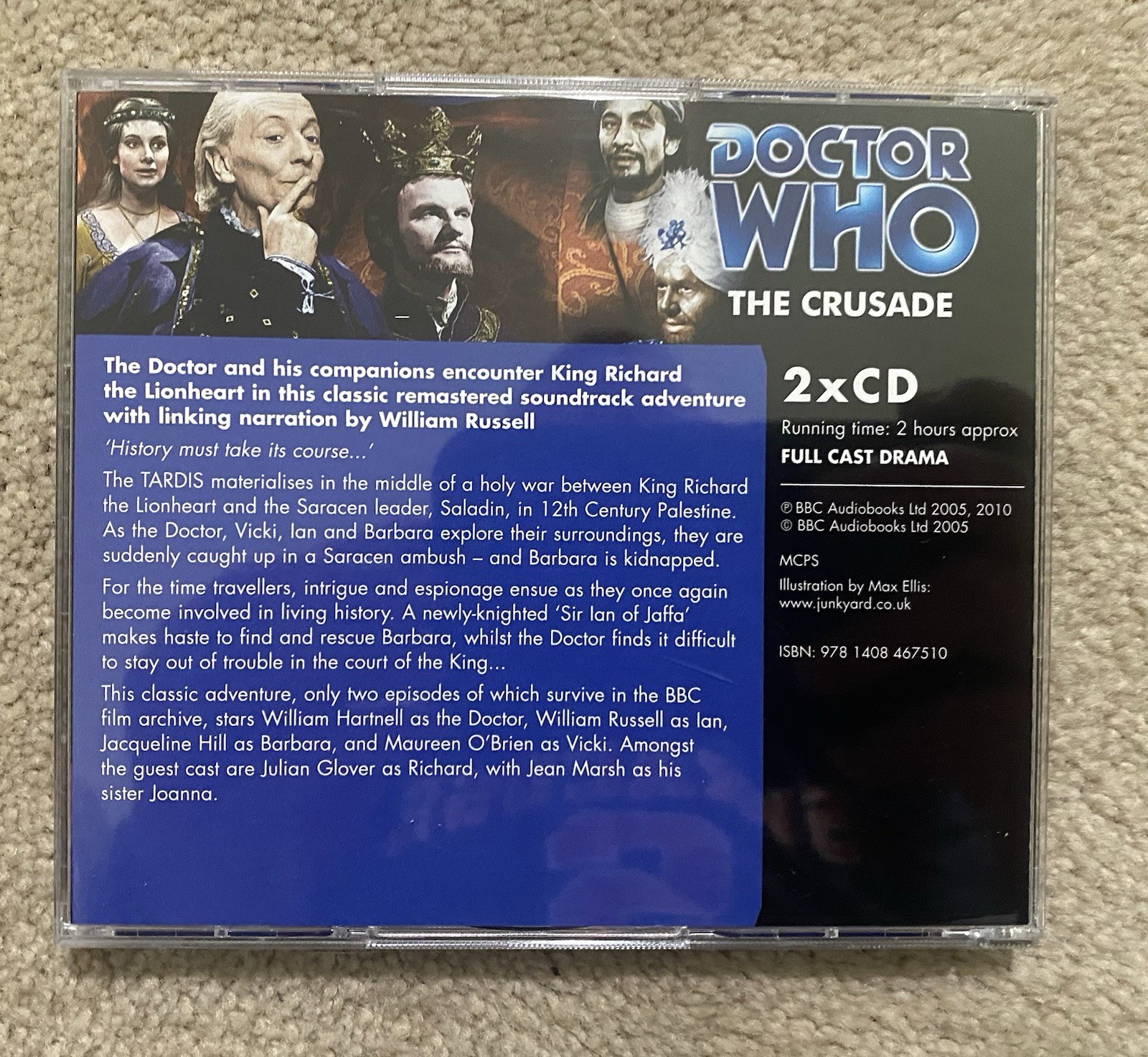RARE! BBC Audio DOCTOR WHO 1st Doctor THE CRUSADE / 2 CD Set 2 hrs