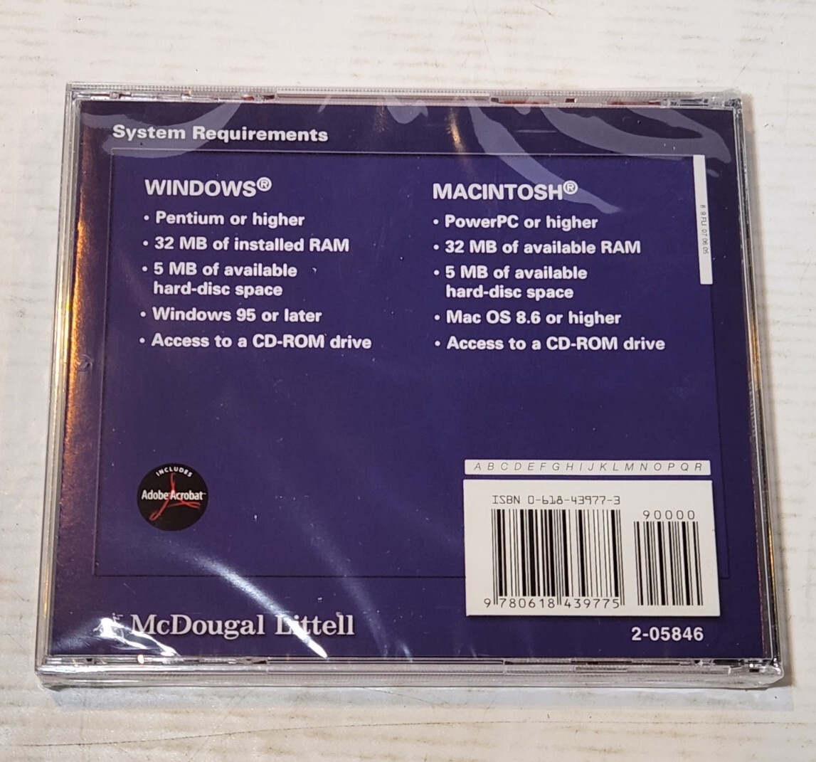 McDougal Littell Algebra 1 eEdition PC MAC CD-ROM, Brand New, Factory Sealed
