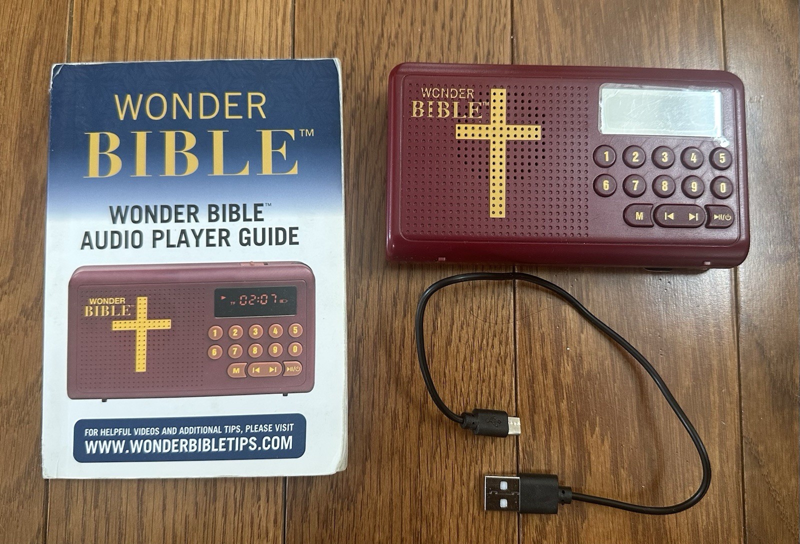 Wonder Bible Audio Player with Player Guide and Charger tested WORKS