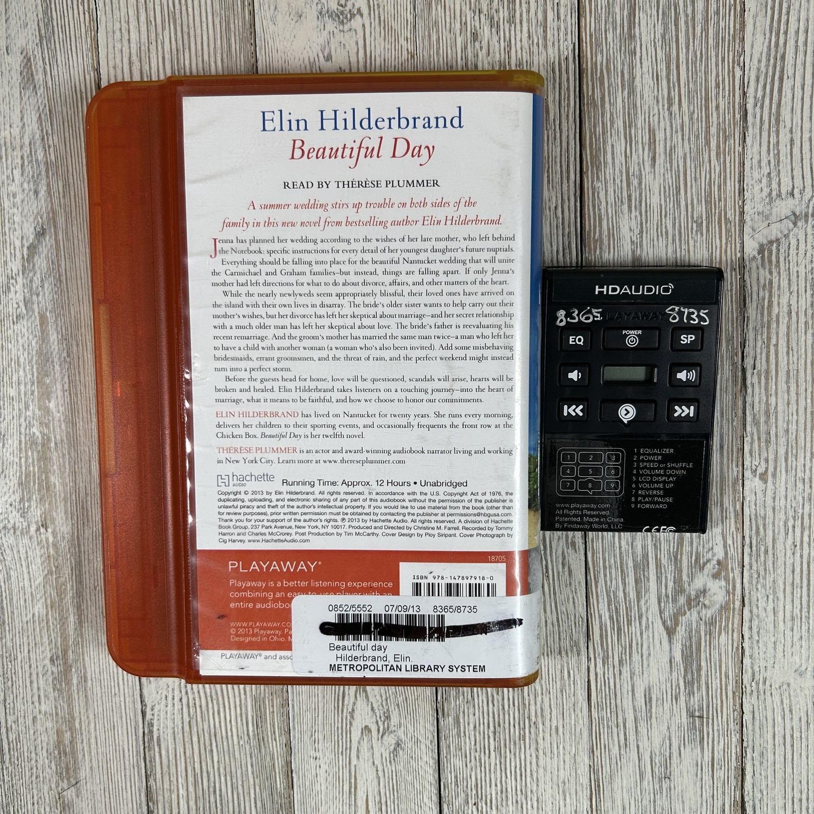 Elin Hilderbrand Beautiful Day PLAYAWAY Audiobook Unabridged Thérèse Plummer HD