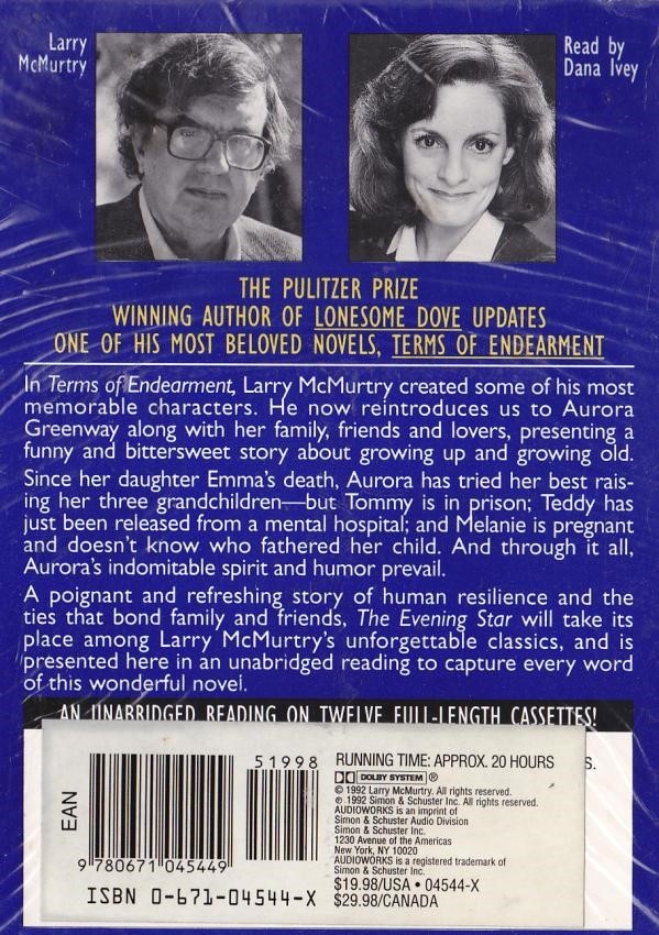 Evening Star, by Larry McMurtry — Sealed Audio Book (12) Cassettes