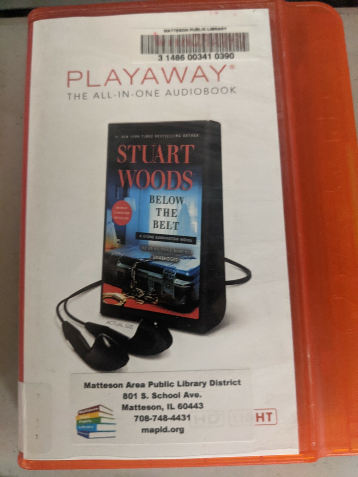 Shelf178 Audiobook PLAYAWAY~ BELOW THE BELT BY STUART WOODS