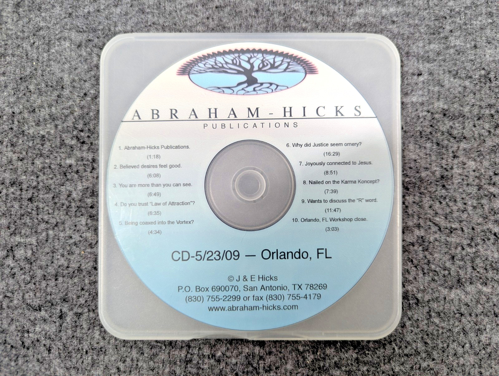 Abraham-Hicks Workshop Recordings / Sermons CD 5-23-09 Orlando, FL