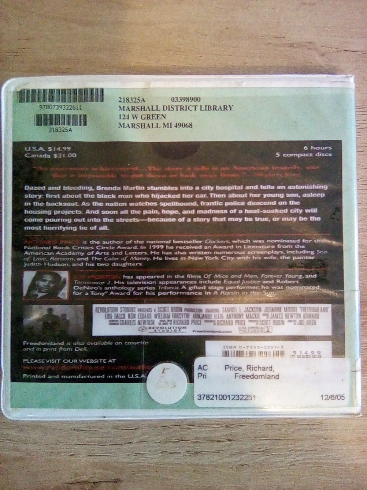 Freedomland by Richard Price CD Audiobook