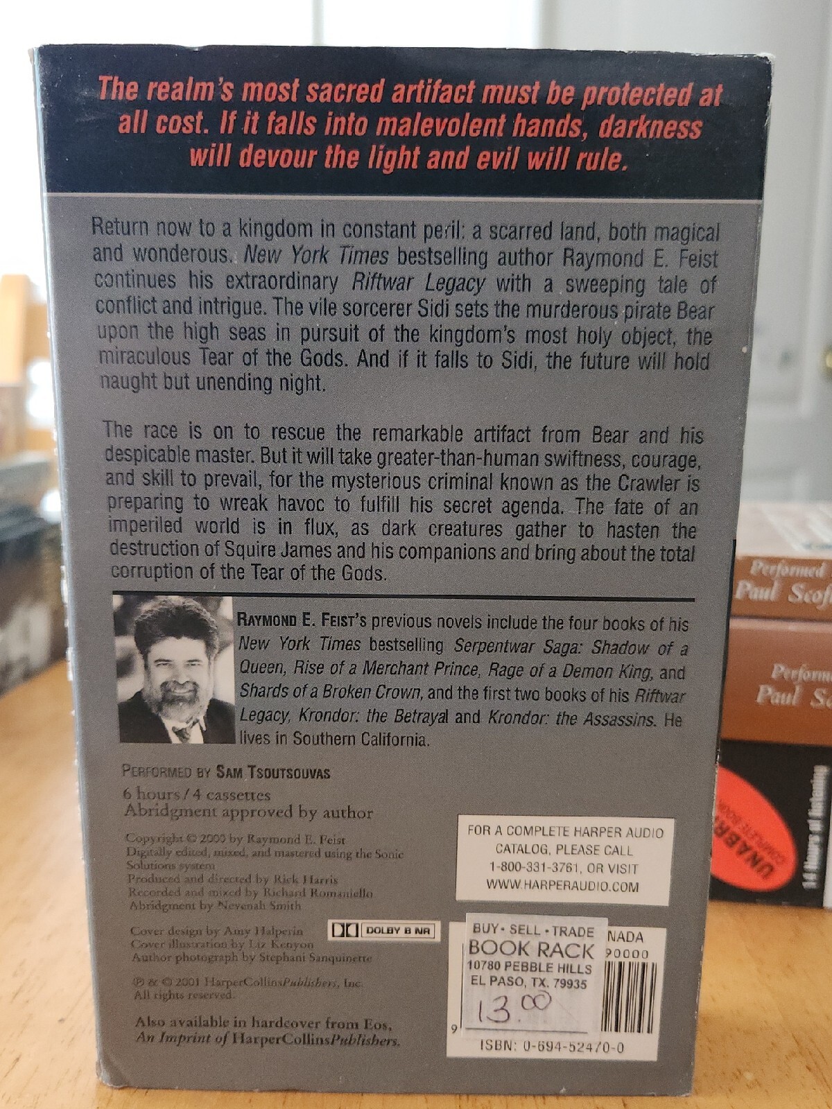 Krondor Tear of the Gods Audio Cassette Tapes — Raymond Feist Book Three Riftwar