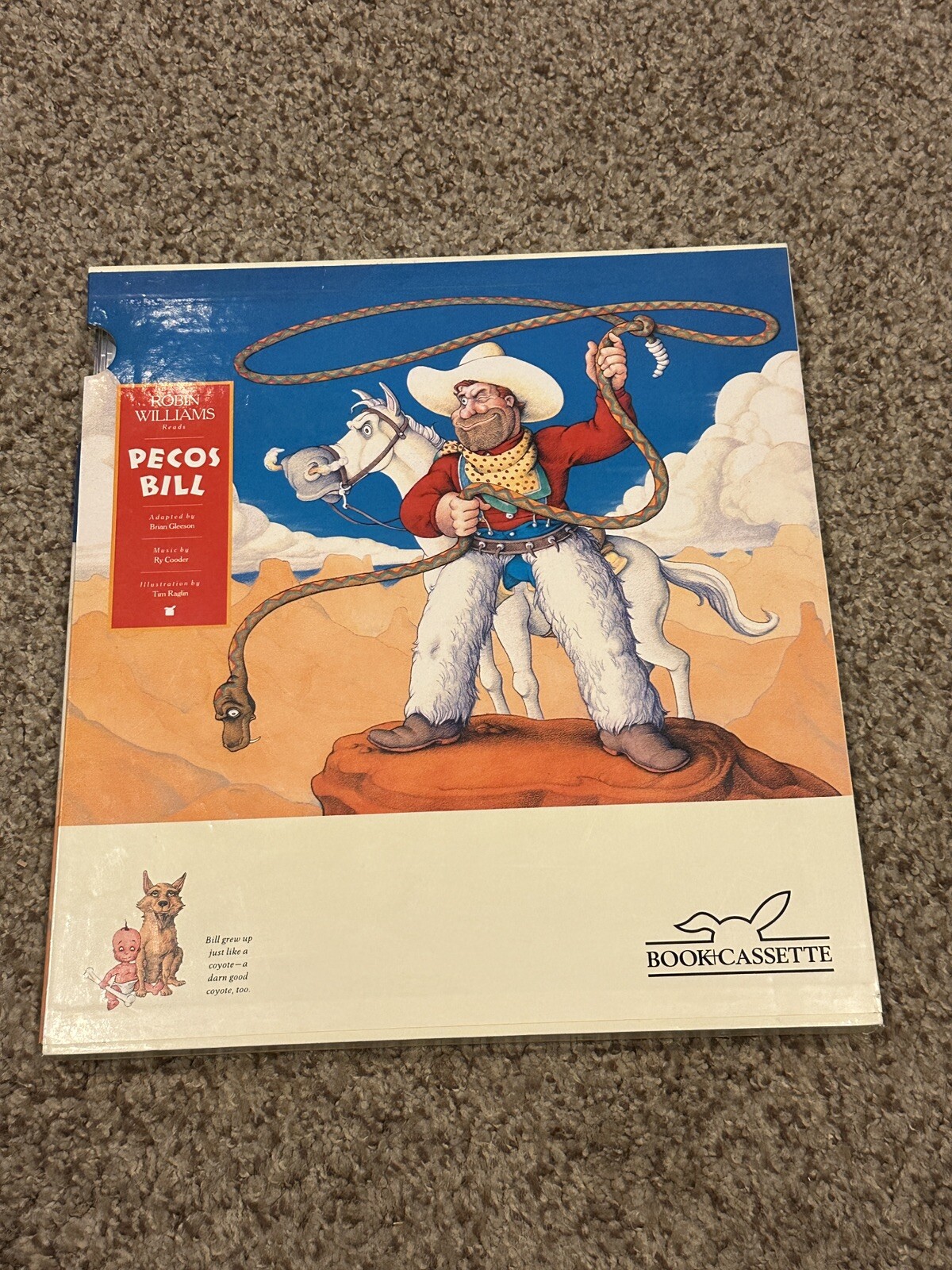 RARE Pecos Bill hardcover + cassette tape in slipcase read by Robin Williams