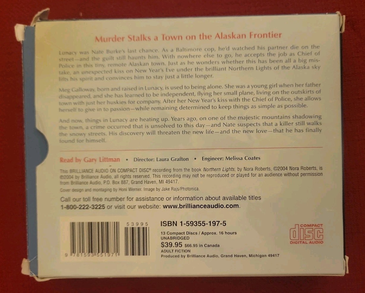 Nora Roberts 4 Audiobook CD Lot Northern Lights, Red Lily, Savor The Moment, Etc