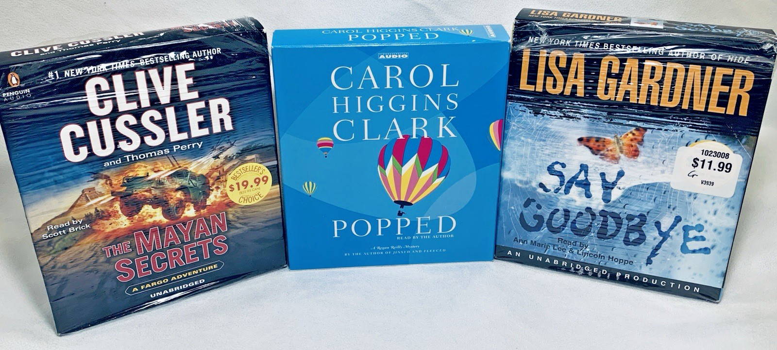 LOT CD Audio Books MAYAN SECRETS Culler POPPED Higgins Clark SAY GOODBYE Gardner