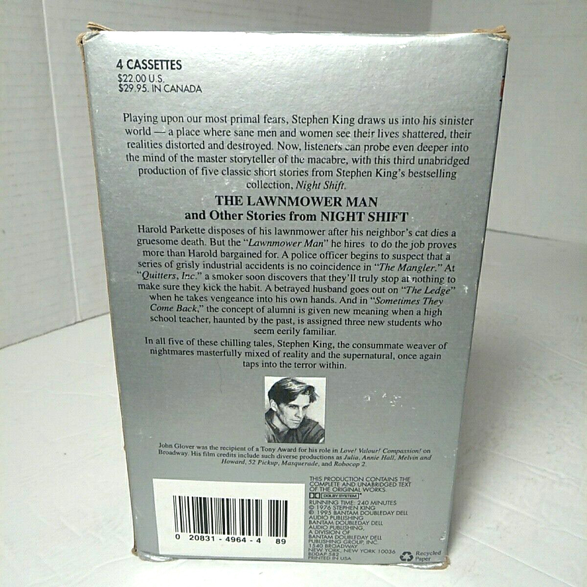 Stephen King Lawnmower Man & Other Stories from Night Shift Audio Cassette Tapes