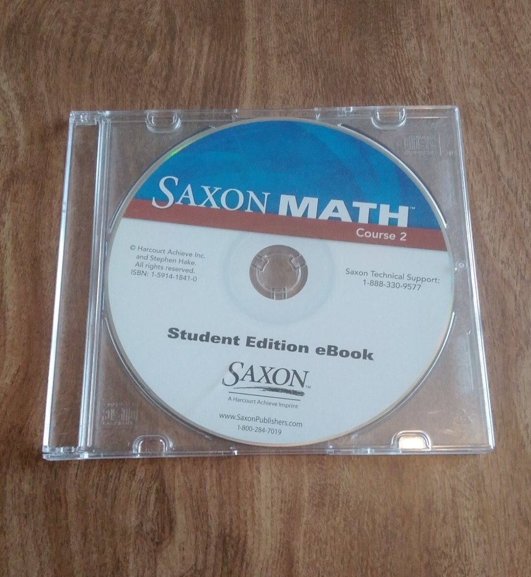Saxon Math Course 2 Student Edition eBook — CD Grade 7 or 8 Middle School-Aged