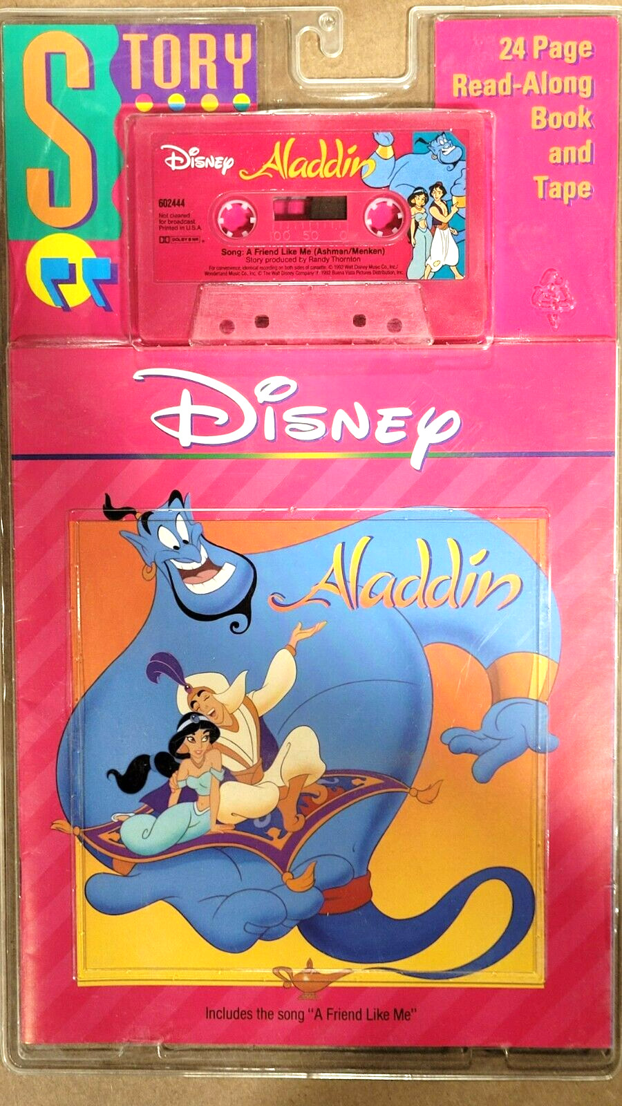 Walt Disney — Aladdin Read-Along Book and Tape, NEW