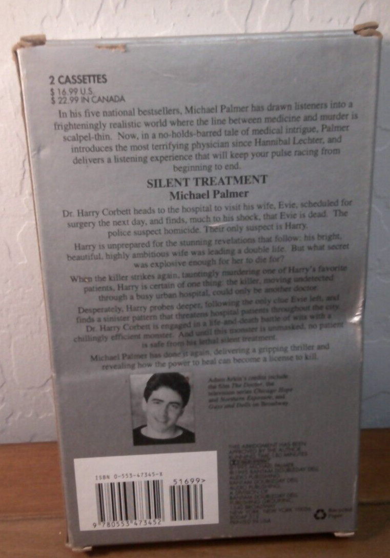 Michael Palmer! ~Silent Treatment! ~Audio Book (2) Cassettes! ~1995! ~BDD Audio!