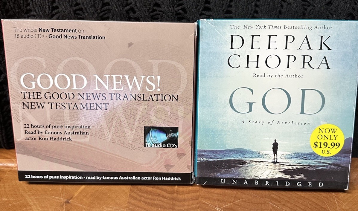 TWO AUDIOBOOKS: Good News Translation New Testament & God A Story of Revelation