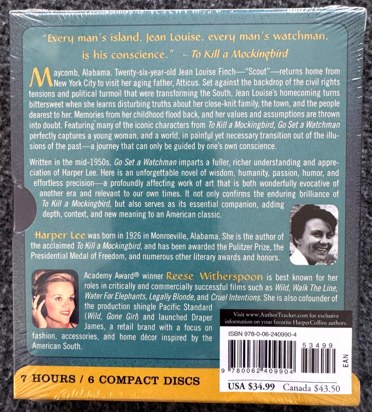 MINT Sealed HARPER LEE Go Set A Watchman 6-CD Audio Book Reese Witherspoon