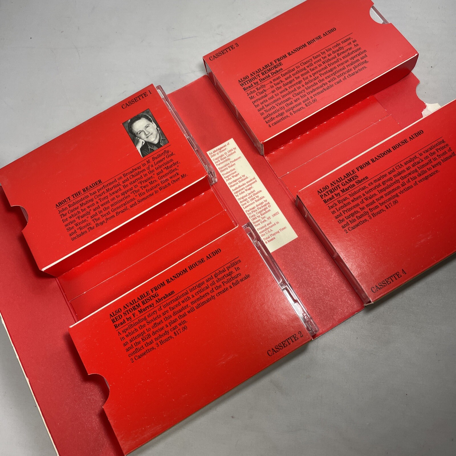 Debt of Honor by Tom Clancy Audio Book 4 Cassettes 6 Hours Abridged TESTED WORKS
