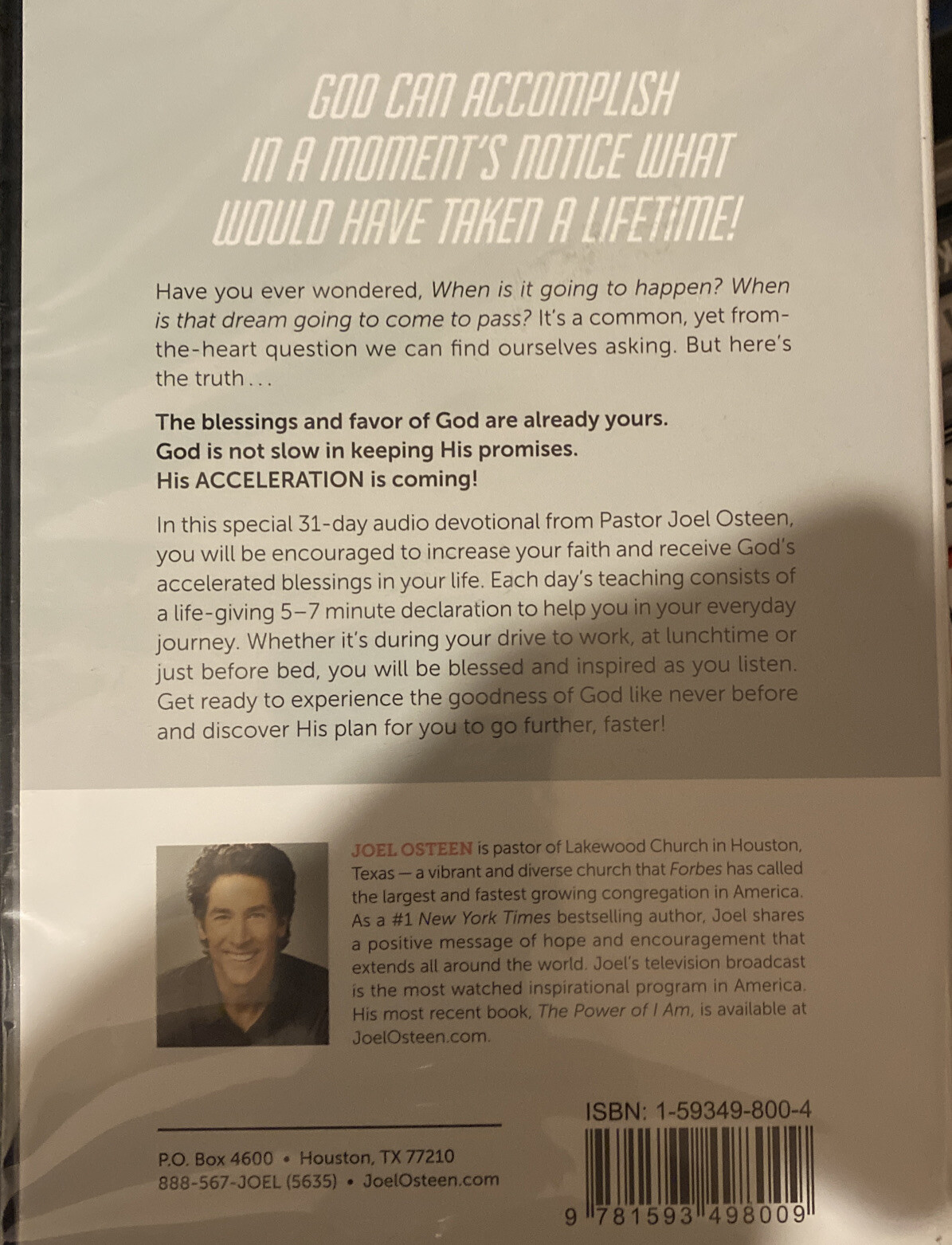 Joel Olsteen — Accelerate Audiobook 31 Day Devotional God’s Plan to Go Further