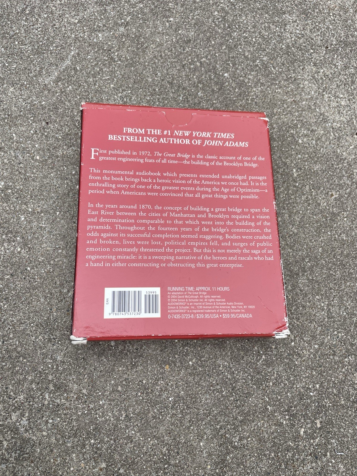 The Great Bridge By David McCullough Building of Brooklyn Bridge Audio 9 CDs