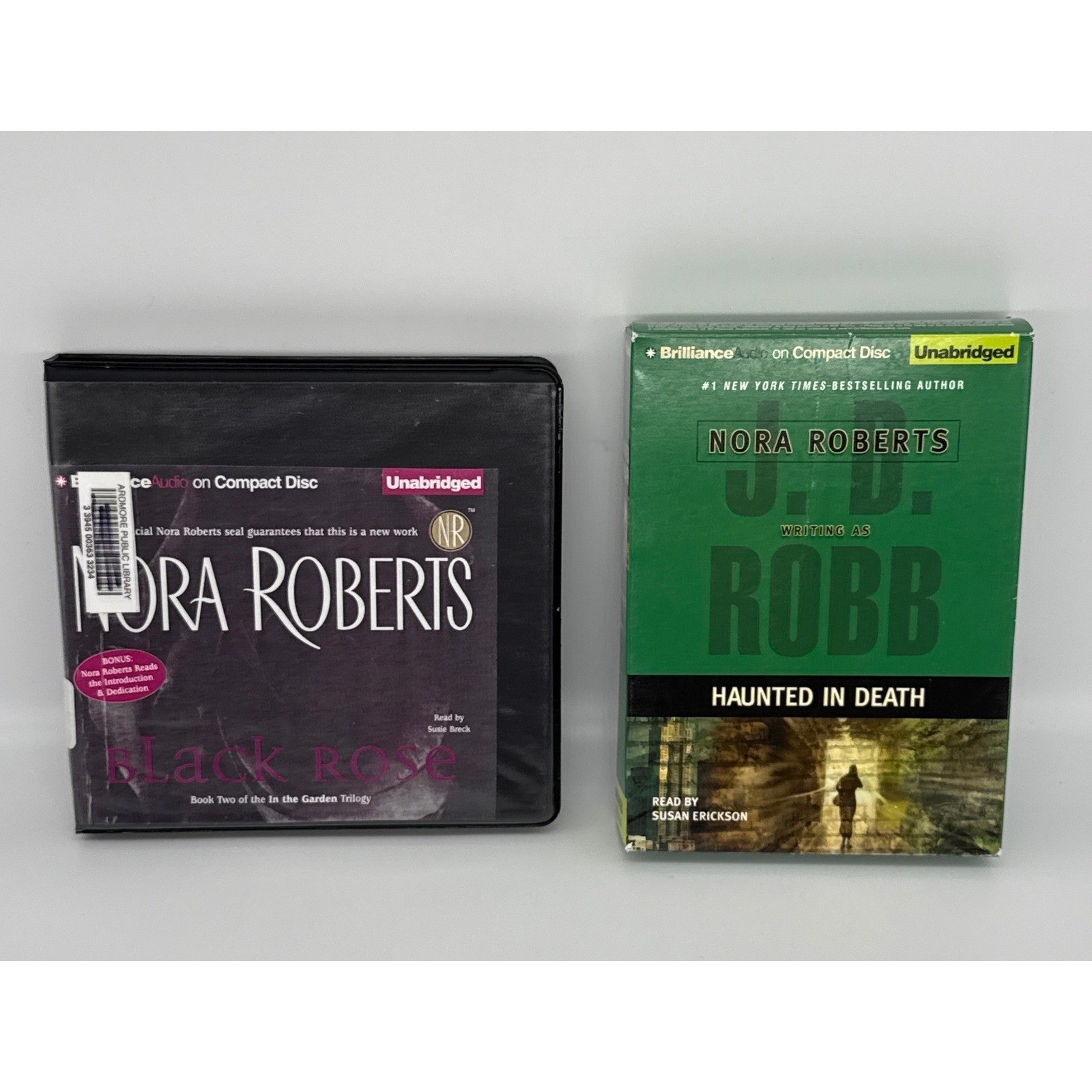 Nora Roberts Black Rose & JD Robb Haunted in Death Unabridged Audiobook CD Lot