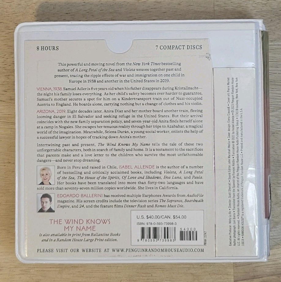 The Wind Knows My Name Isabel Allende Audiobook CD 2023 Historical Fiction