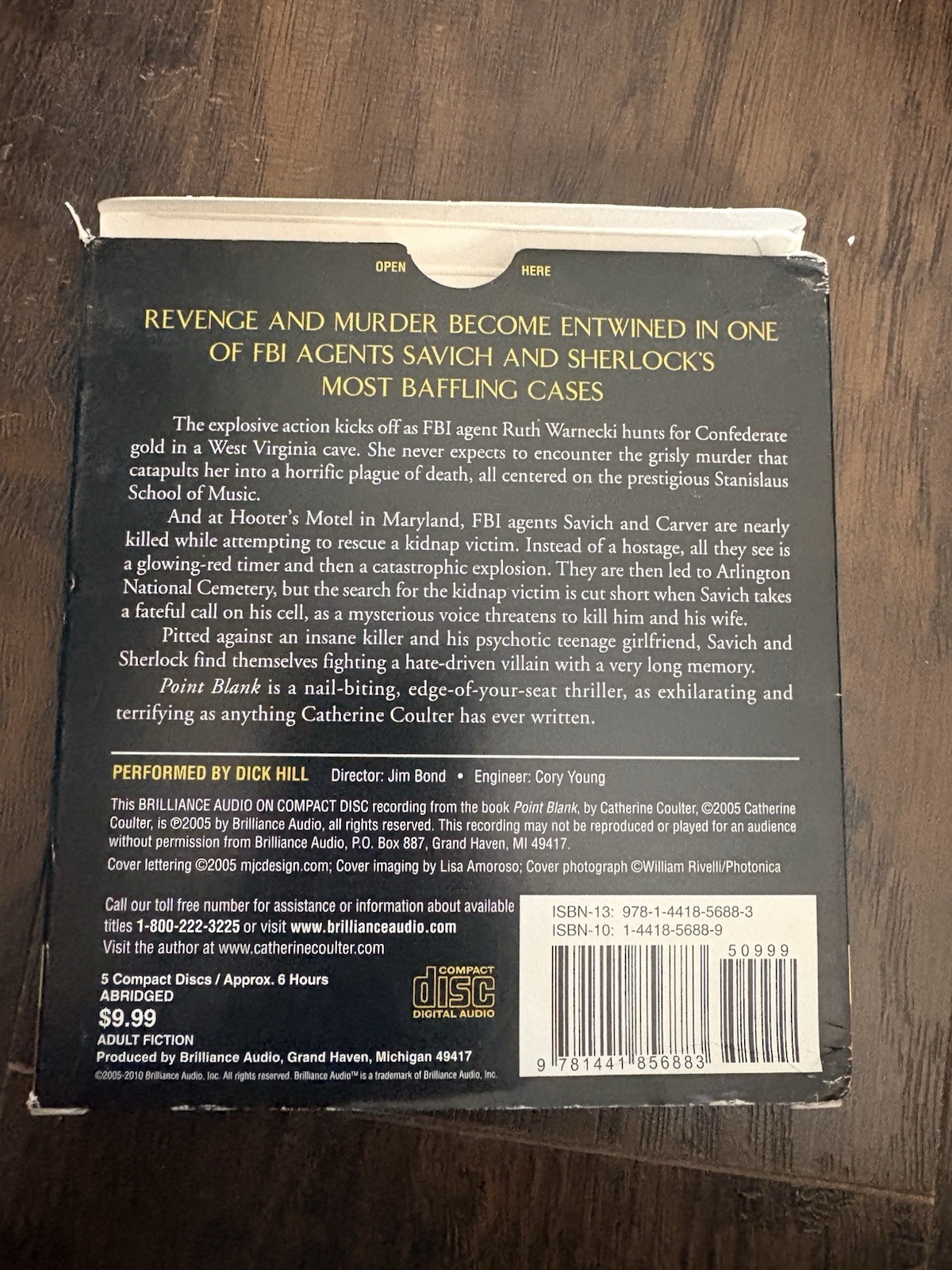 CD Audio Book Catherine Coulter Point Blank
