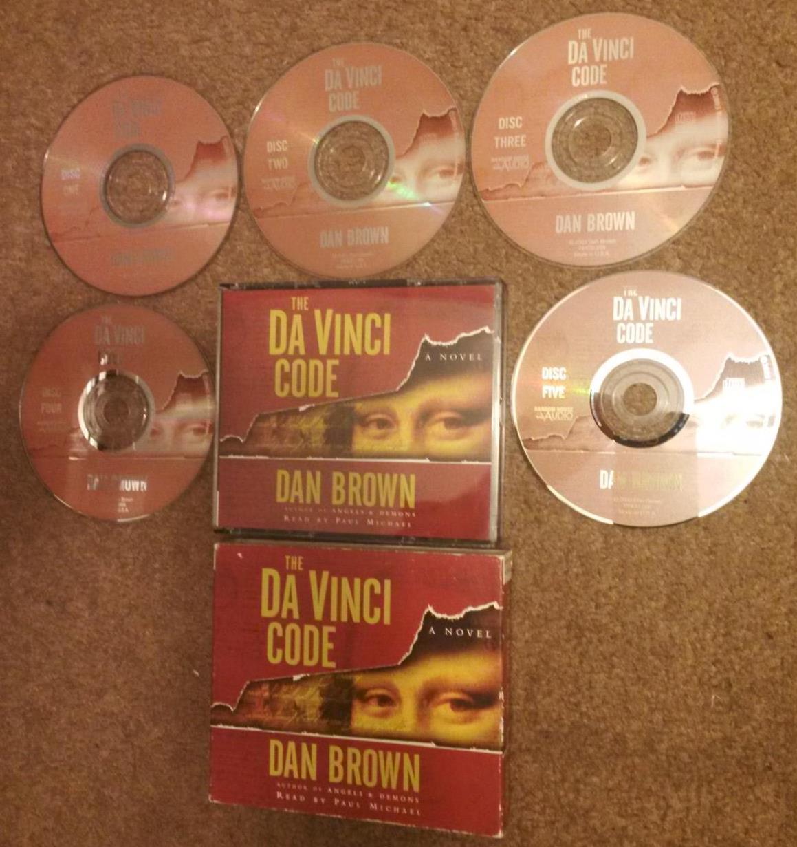 The Da Vinci Code by Dan Brown 5 CD audiobook read by Paul Michael CDs in EX