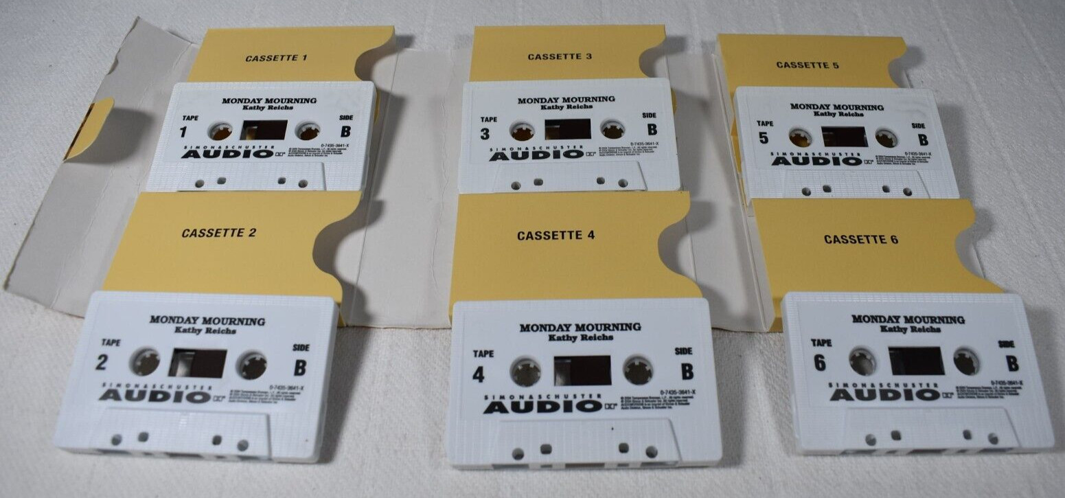 Kathy Reichs’, «MONDAY MOURNING» Unabridged Audio Book (6 Cassettes / 10 Hours)