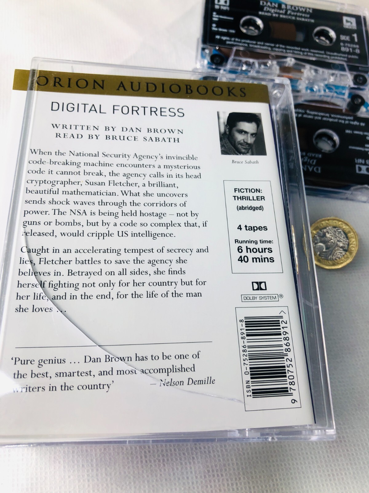 Audio Book Cassette Digital Fortress Dan Brown Vintage ra