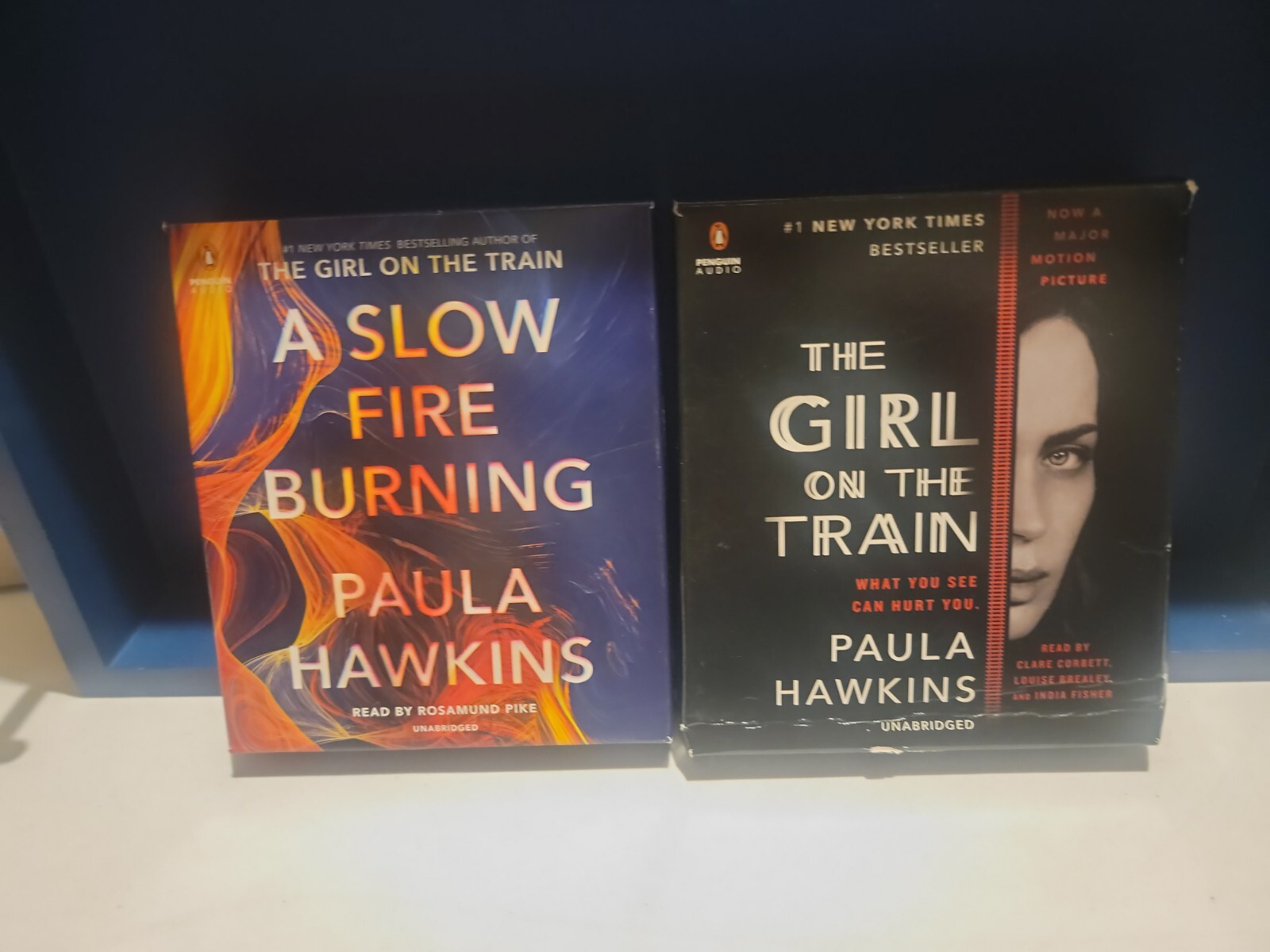 2 Paula Hawkins Audio Books Bundle A Slow Fire Burning And The Girl On The Train