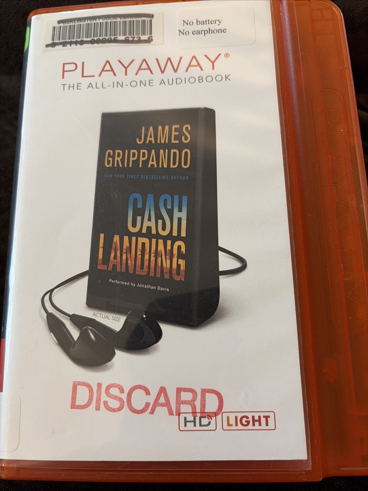 Playaway Audio Book Ex Library Cash Landing By James Grippando