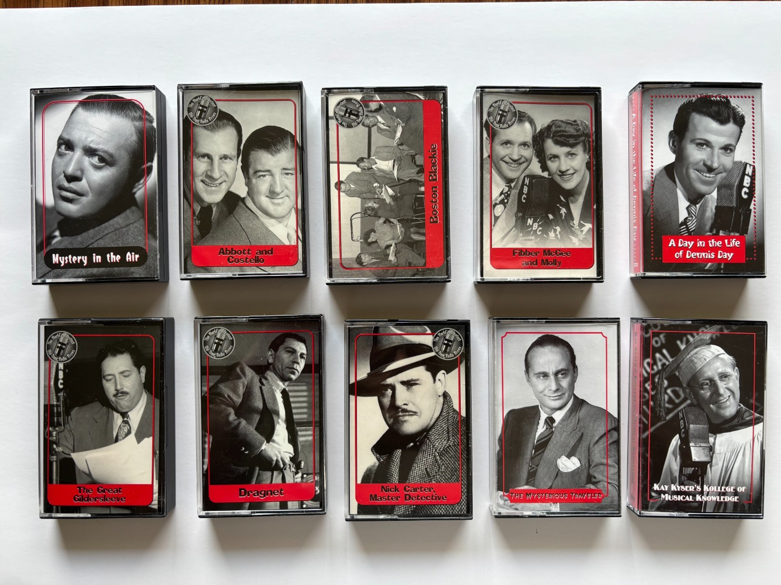 Old Time Radio Shows on 10 Cassette Tapes in Plastic Cases