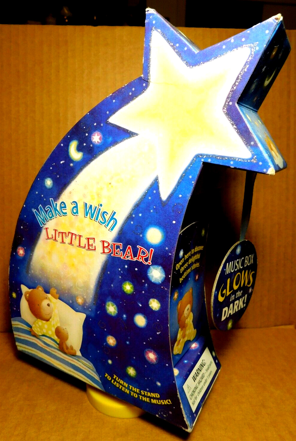 Tormont Publication Inc~Make A Wish Little Bear! Music Box Glow In The Dark 2002