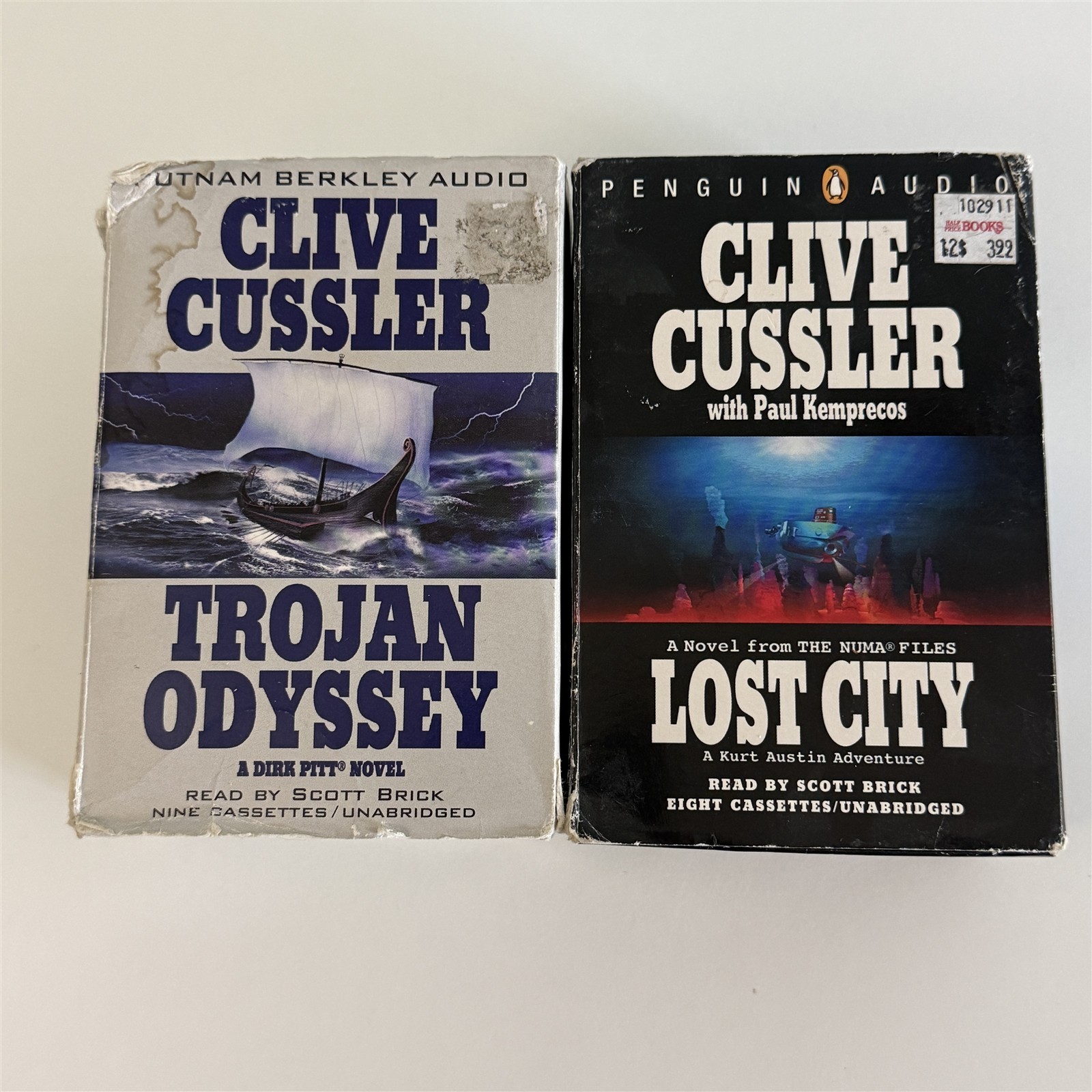Lot Of 2 Clive Cussler Trojan Odyssey Lost City Thriller Audiobooks Cassettes