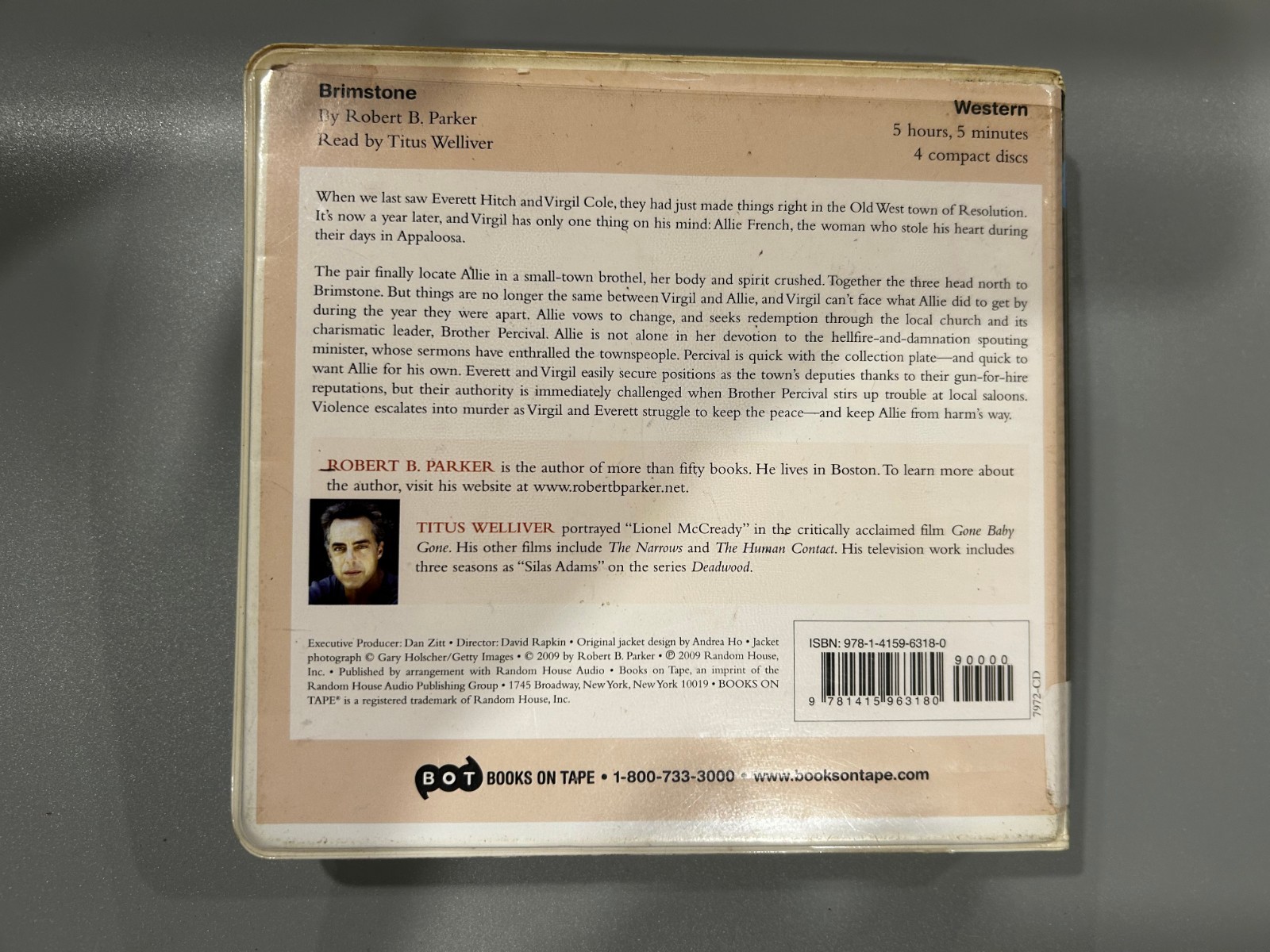 Brimstone (Audiobook CD) Robert B. Parker – Unabridged – Read by Titus Welliver