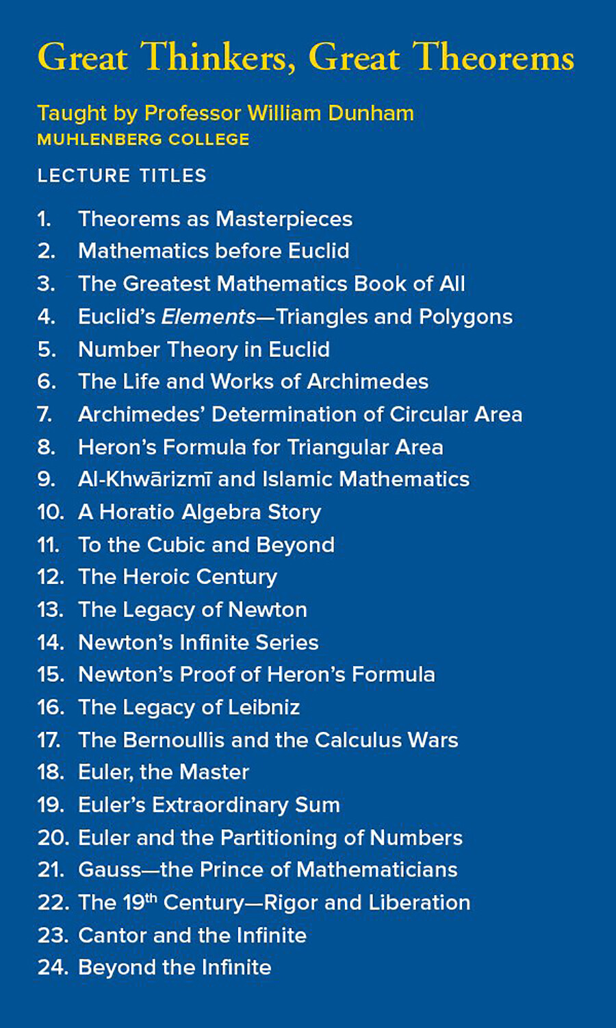 Great Thinkers Great Theorems 4 DVD Set Science Mathematics Course Guidebook NEW