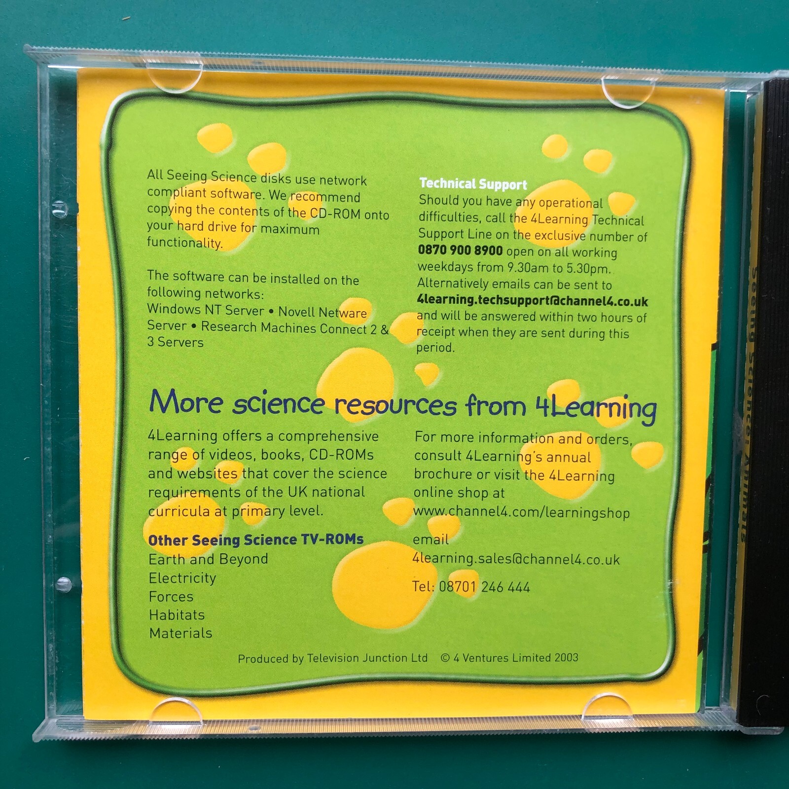 Seeing Science ANIMALS Children’s Educational TV CD-ROM 4Learning Mac/PC UK RARE
