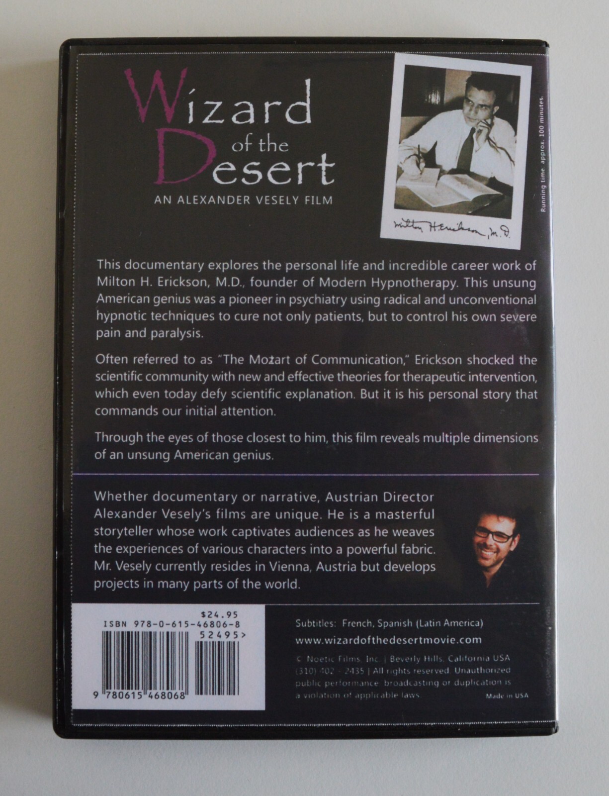 Wizard of the Desert — Milton H. Erickson — NLP — DVD — Documentary