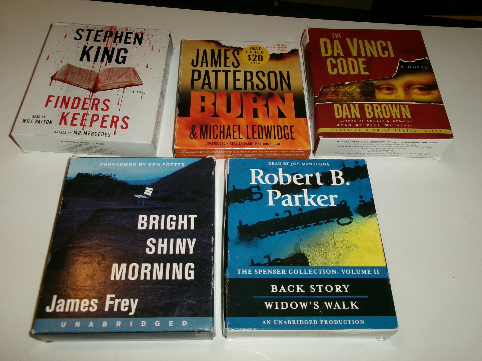 (8) action/mystery/ suspense audio CD (Frey/Parker/King/Brown/Patterson/Todd)