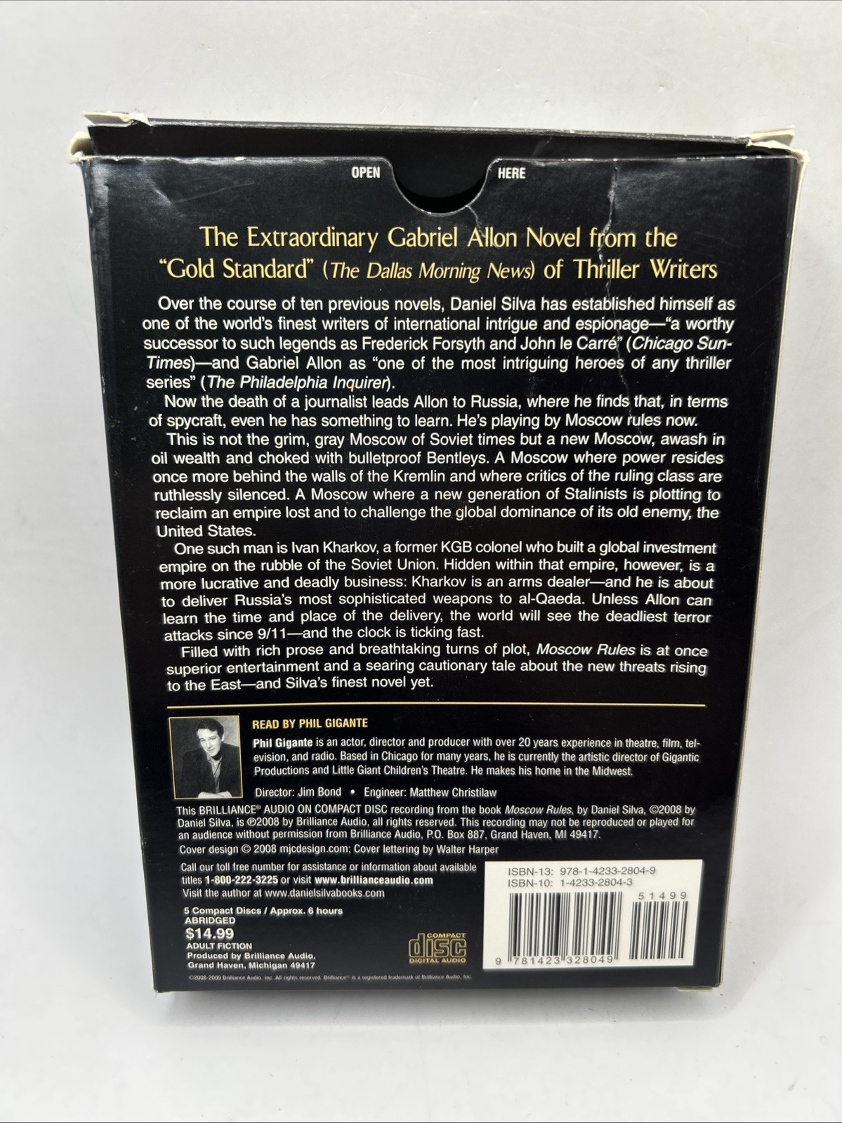 Moscow Rules Daniel Silva 2009 5 CD Audio Book Abridged USED Phil Gigante